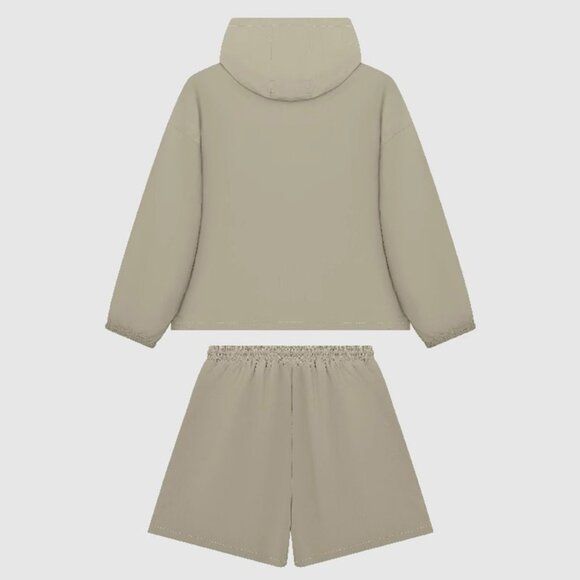 B.Sure Khaki Hooded Jacket And Shorts Set - Picture 2 of 4